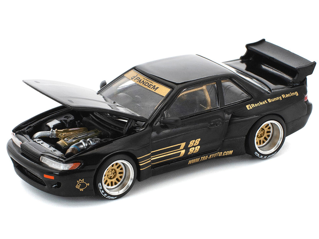 Pandem S13 RHD (Right Hand Drive) Black with Gold Accents 1/64 Diecast Model Car by Pop Race 3