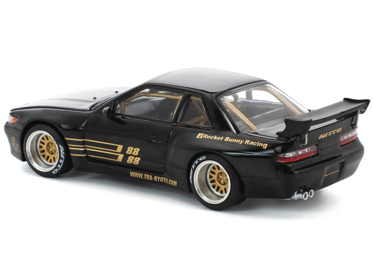 Pandem S13 RHD (Right Hand Drive) Black with Gold Accents 1/64 Diecast Model Car by Pop Race 4