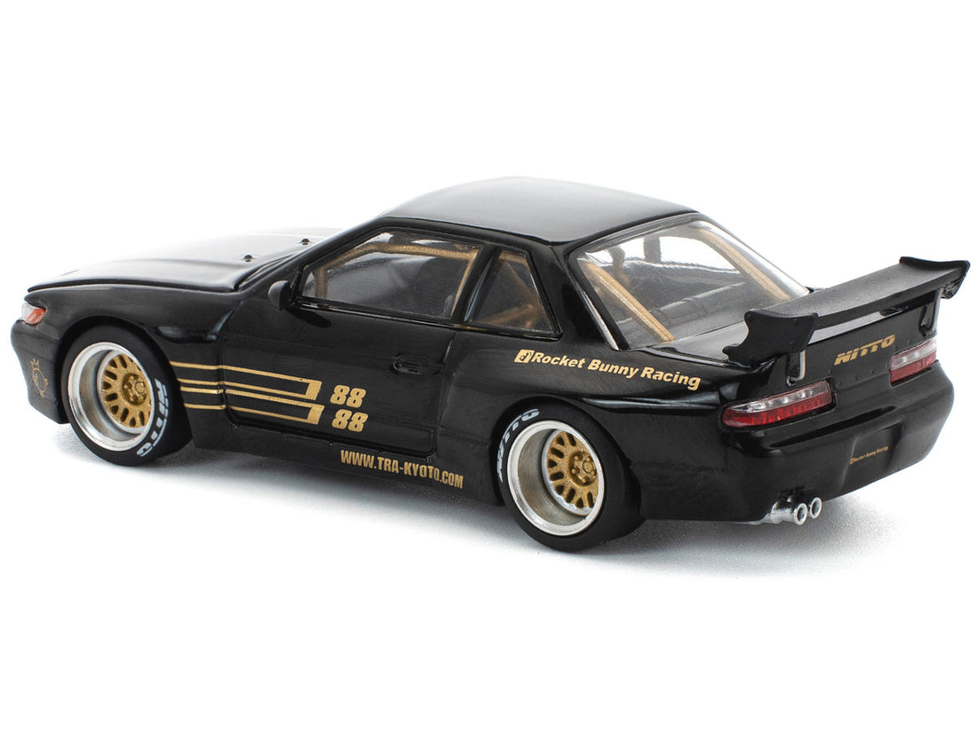 Pandem S13 RHD (Right Hand Drive) Black with Gold Accents 1/64 Diecast Model Car by Pop Race 4