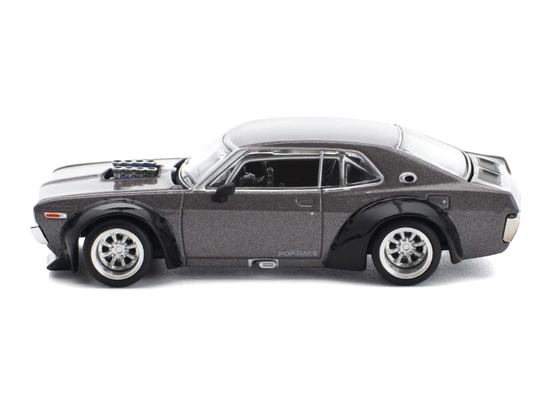 Datsun Laurel C130 RHD (Right Hand Drive) Gray Metallic 1/64 Diecast Model Car by Pop Race