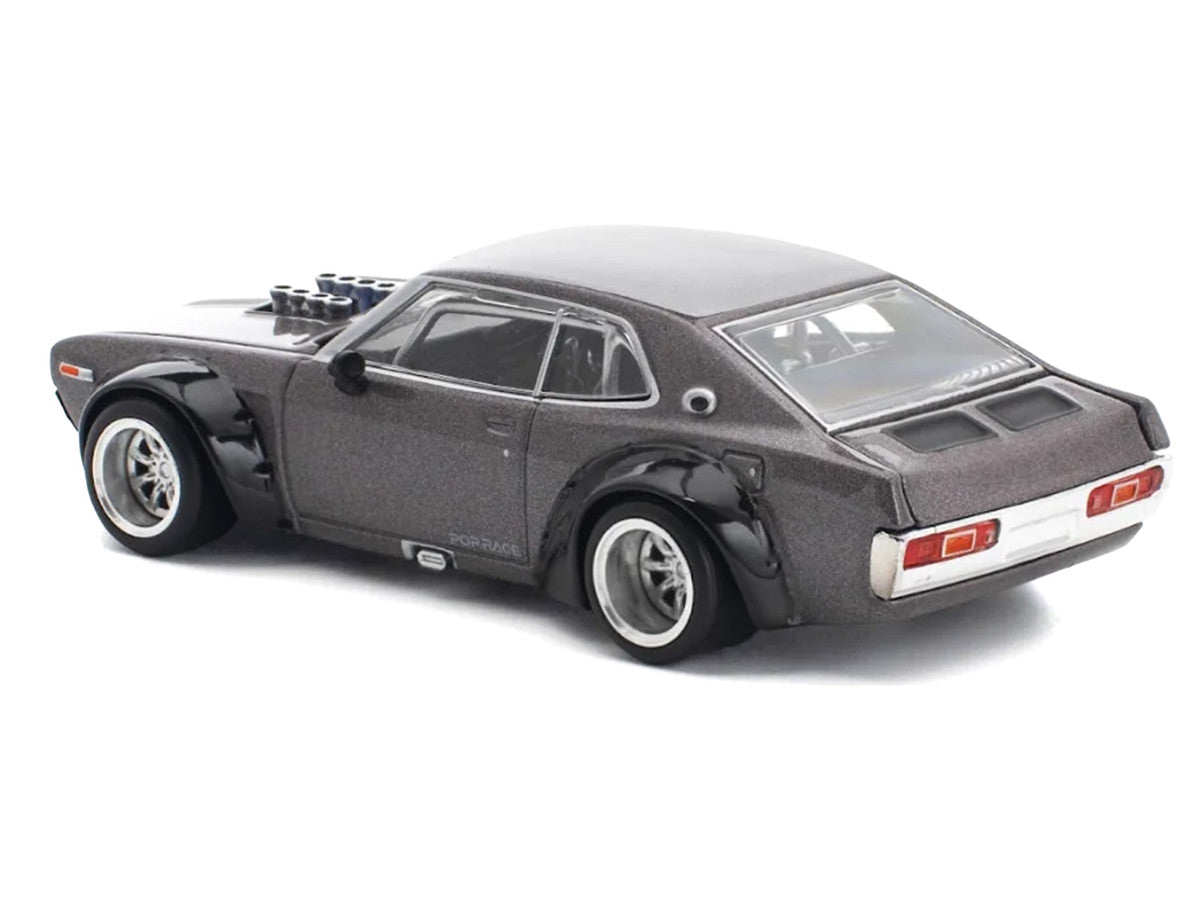 Datsun Laurel C130 RHD (Right Hand Drive) Gray Metallic 1/64 Diecast Model Car by Pop Race
