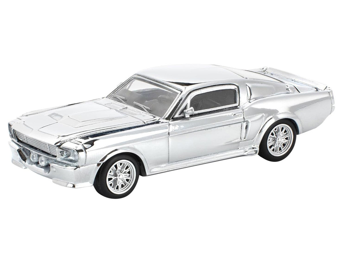 Shelby Mustang GT500 Silver Chrome 1/64 Diecast Model Car by Pop Race