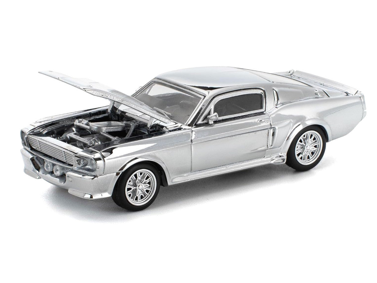 Shelby Mustang GT500 Silver Chrome 1/64 Diecast Model Car by Pop Race