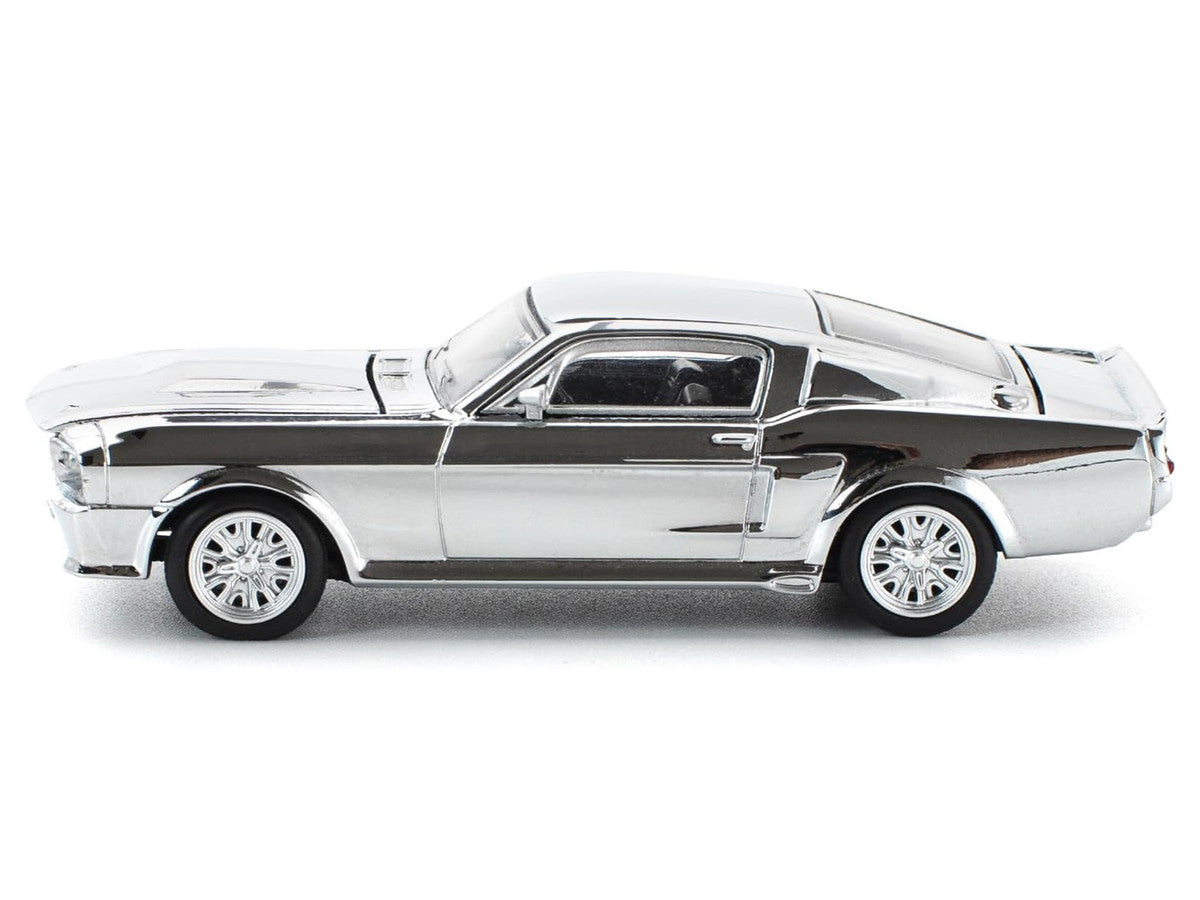 Shelby Mustang GT500 Silver Chrome 1/64 Diecast Model Car by Pop Race