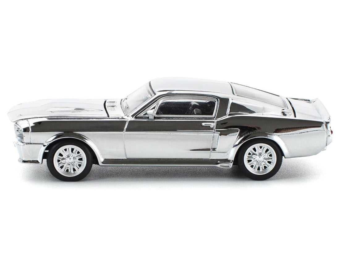 Shelby Mustang GT500 Silver Chrome 1/64 Diecast Model Car by Pop Race