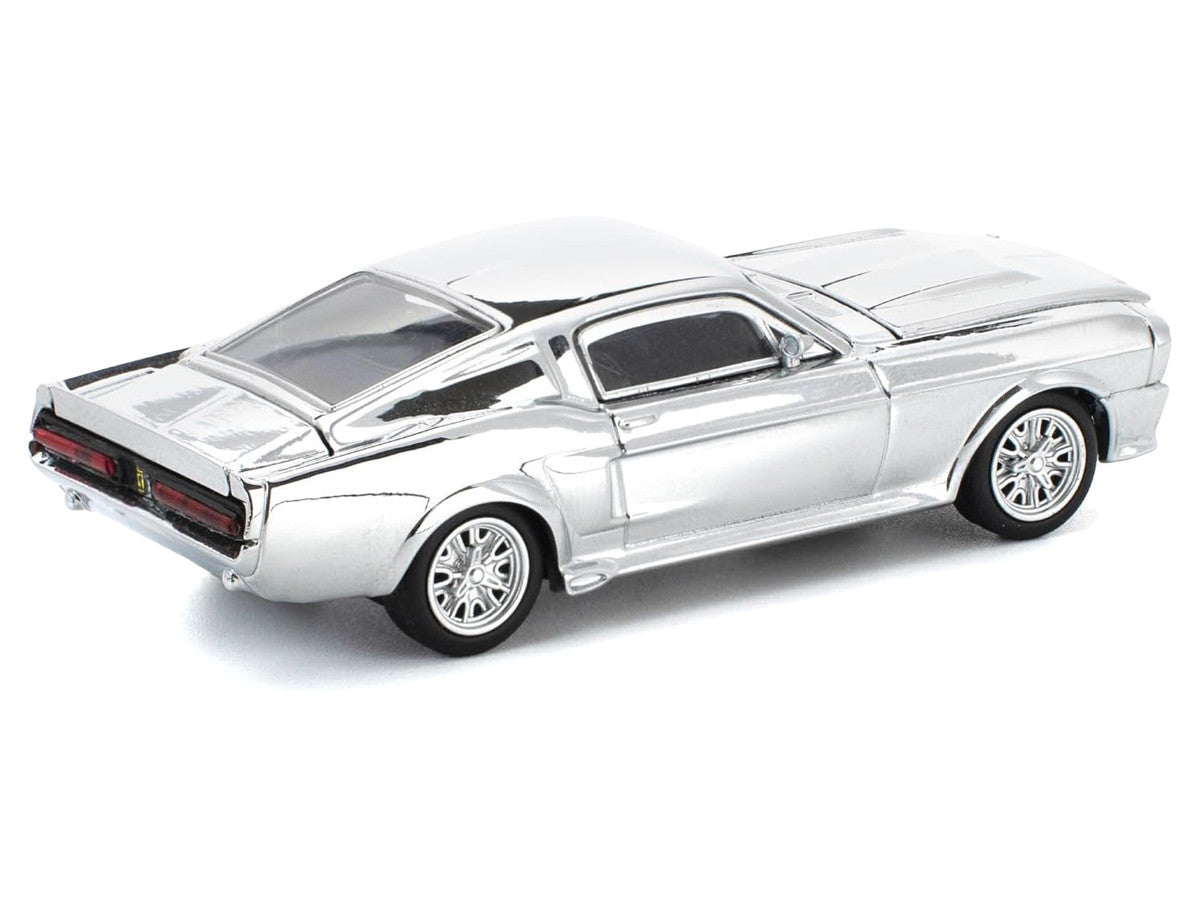 Shelby Mustang GT500 Silver Chrome 1/64 Diecast Model Car by Pop Race