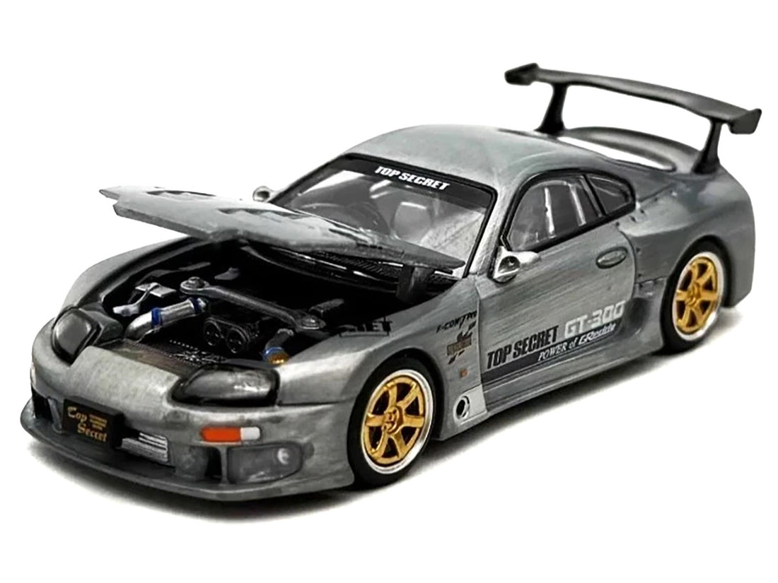 Toyota Supra "Top Secret" GT300 RHD (Right Hand Drive) Raw Metal "Vintage Diecast Expo Hong Kong 2025" 1/64 Diecast Model Car by Pop Race 3