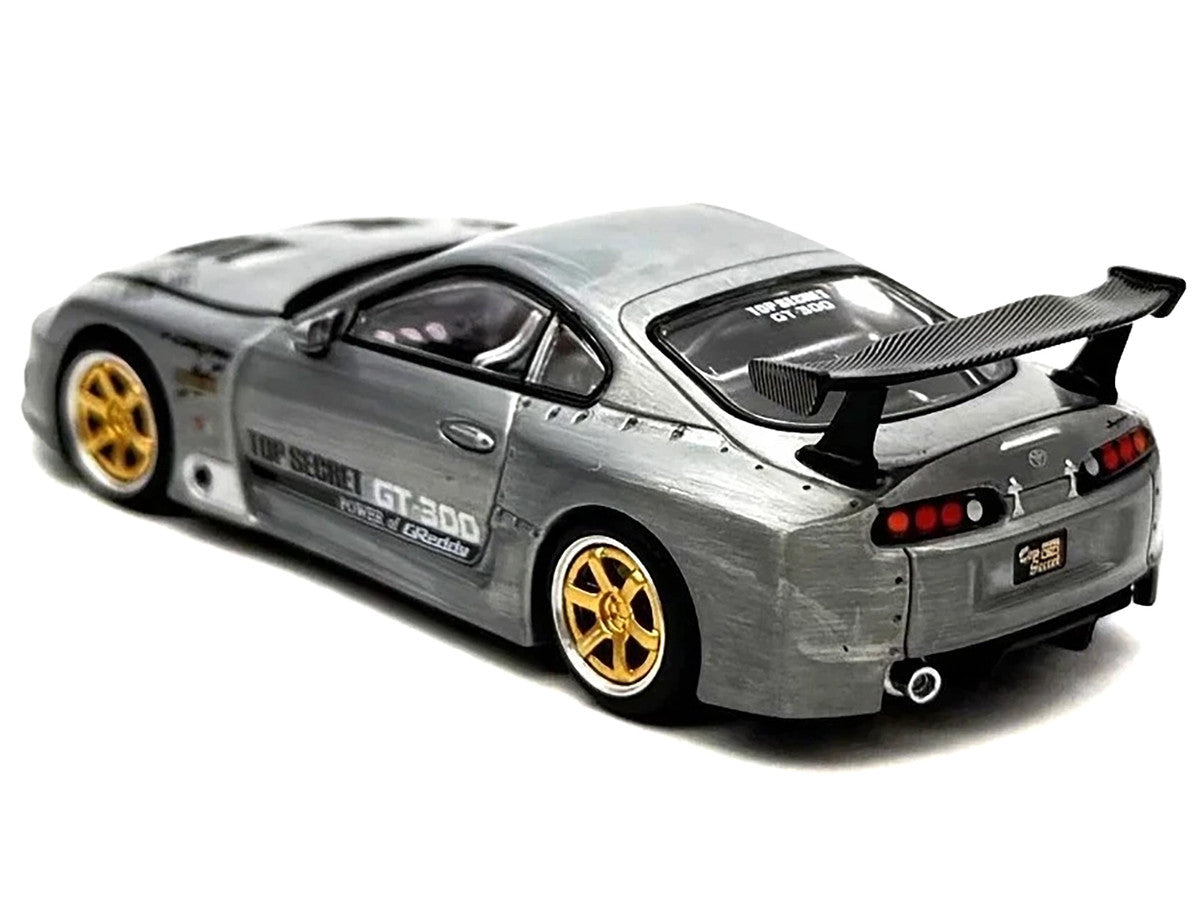 Toyota Supra "Top Secret" GT300 RHD (Right Hand Drive) Raw Metal "Vintage Diecast Expo Hong Kong 2025" 1/64 Diecast Model Car by Pop Race 2