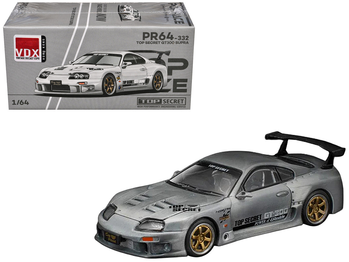 Toyota Supra "Top Secret" GT300 RHD (Right Hand Drive) Raw Metal "Vintage Diecast Expo Hong Kong 2025" 1/64 Diecast Model Car by Pop Race 4