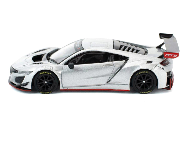Honda NSX GT3 EVO22 Silver Metallic "Brazilian Event Exclusive" 1/64 Diecast Model Car by Pop Race