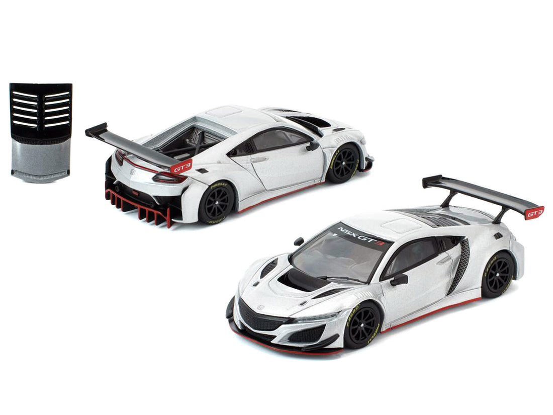 Honda NSX GT3 EVO22 Silver Metallic "Brazilian Event Exclusive" 1/64 Diecast Model Car by Pop Race 4