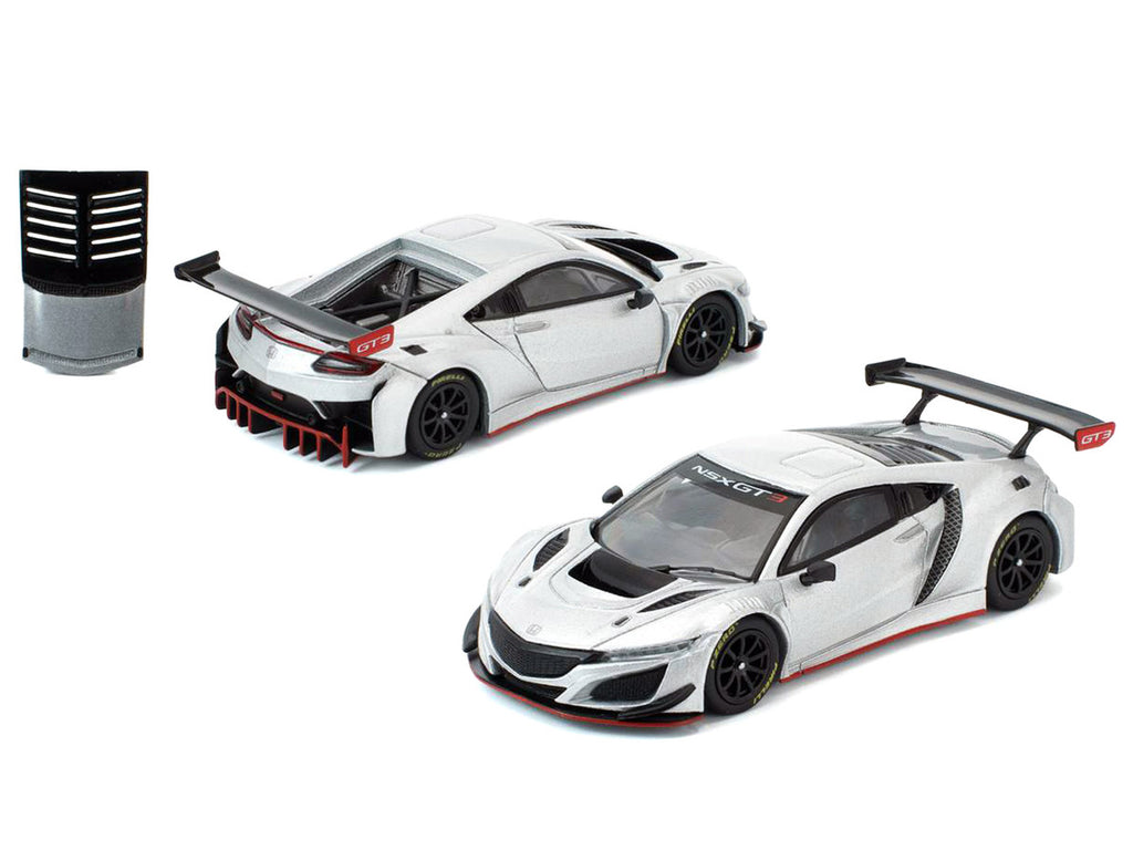 ✦アオシマ✦　NSX　&　CBX　(2台セット) Honda NSX GT3 EVO22 Silver Metallic 