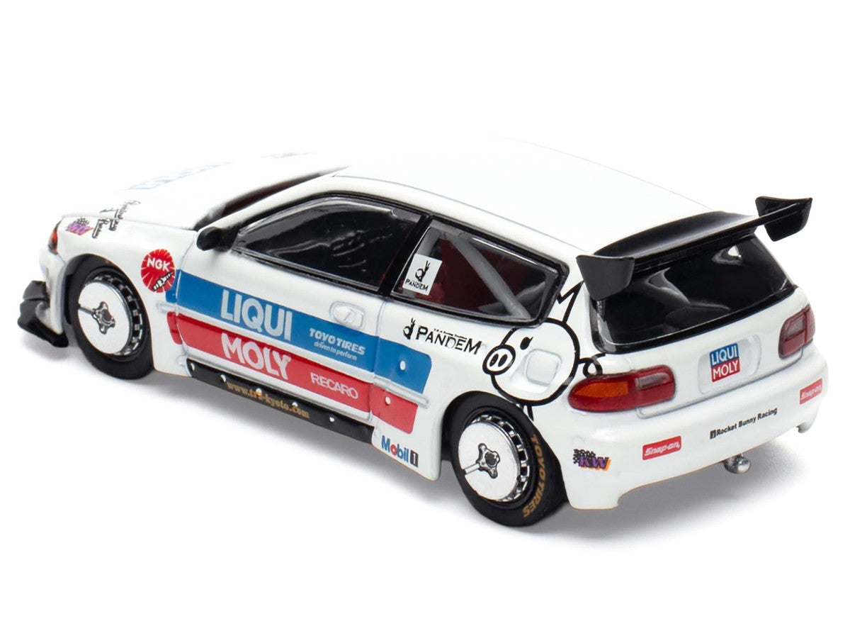 Pandem Civic EG6 RHD (Right Hand Drive) White with Stripes and Graphics "VDX - Tokyo Auto Salon Hong Kong 2025" Special Edition 1/64 Diecast Model Car by Pop Race 4