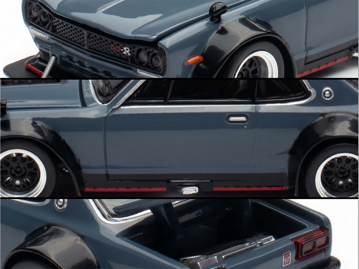Nissan Skyline GT-R V8 Drift "Hakosuka" RHD (Right Hand Drive) Gray "Tokyo Auto Salon Hong Kong 2025" Special Edition 1/64 Diecast Model Car by Pop Race 3