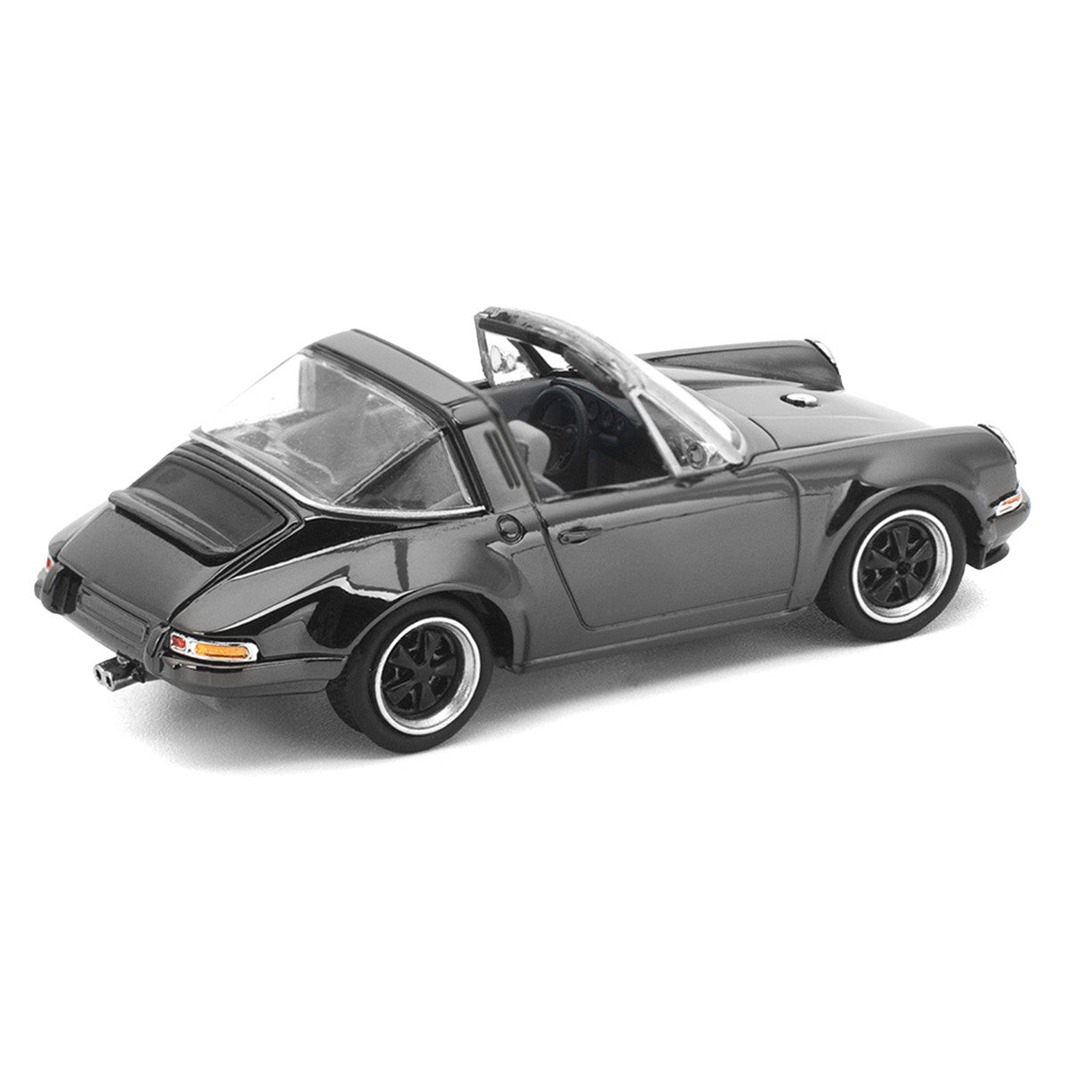 Singer Targa Dark Chrome "The Dark Chrome Series" 1/64 Diecast Model Car by Pop Race