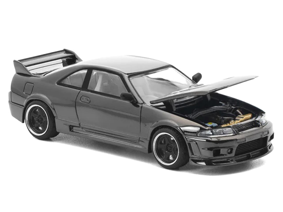 GTR R33 400R RHD (Right Hand Drive) Dark Chrome "The Dark Chrome Series" 1/64 Diecast Model Car by Pop Race