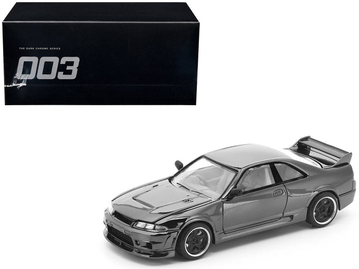 Nissan Skyline GT-R R33 NISMO 400R Dark Chrome 1:64 Pop Race diecast car