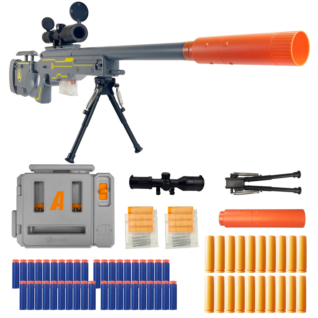 Toy Gun - AWM Sniper Rifle Toy Yellow Set 2