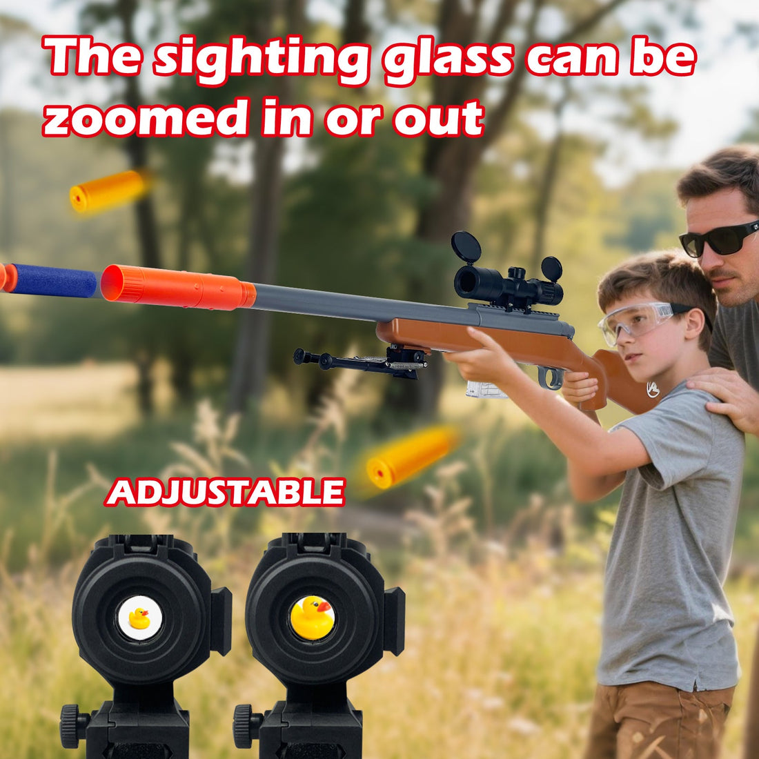 Toy Gun - M24 Sniper Rifle Toy Brown + Bullet Loader 5