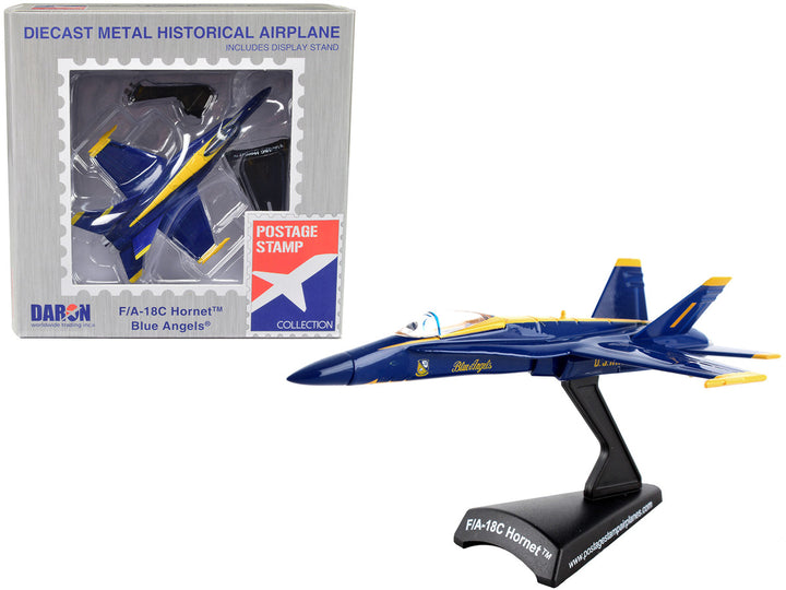 McDonnell Douglas F/A-18C Hornet Aircraft "Blue Angels" United States Navy 1/150 Diecast Model Airplane by Postage Stamp-0