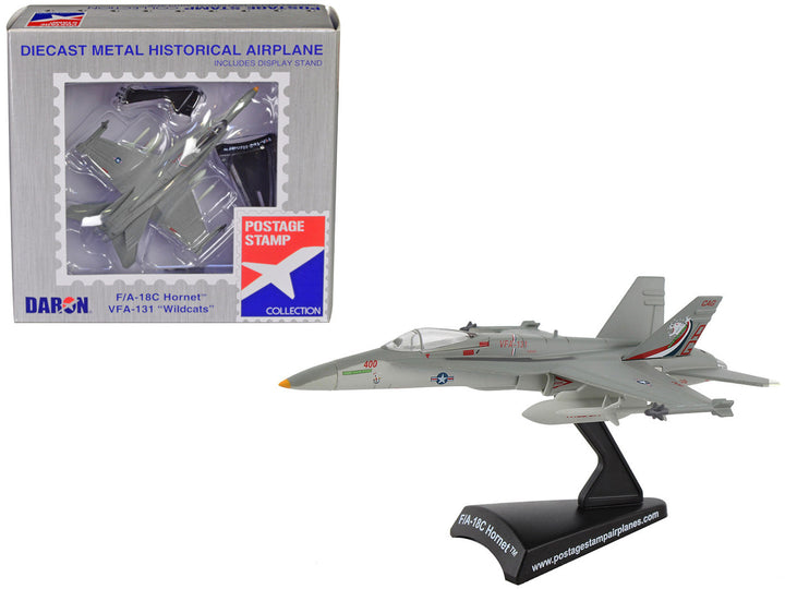 McDonnell Douglas F/A-18C Hornet Fighter Aircraft "VFA-131 Wildcats" United States Navy 1/150 Diecast Model Airplane by Postage Stamp-0