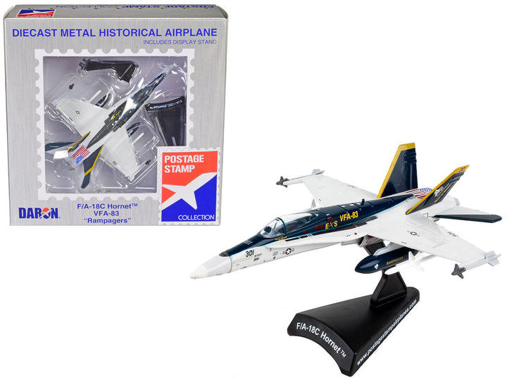 McDonnell Douglas F/A-18C Hornet Fighter Aircraft "VFA-83 Rampagers" United States Navy 1/150 Diecast Model Airplane by Postage Stamp-0