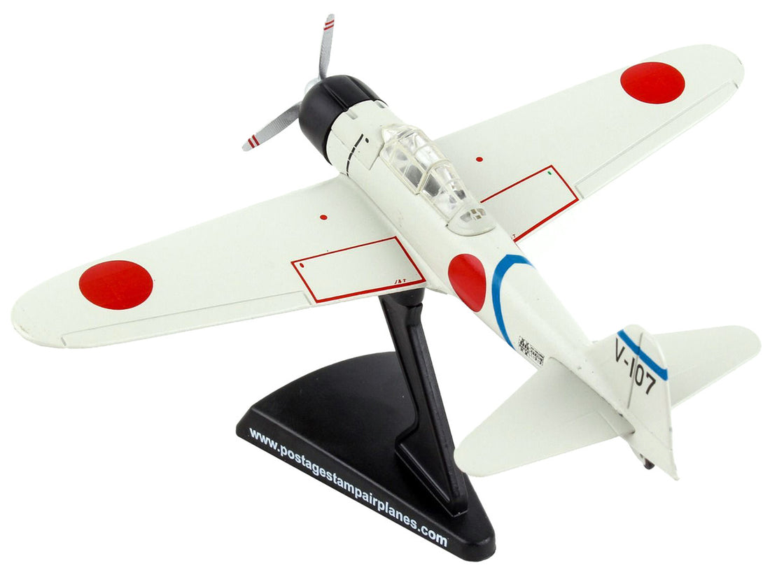 Mitsubishi A6M2 Zero Fighter Aircraft V-107 "Tainan Koukutai - Saburou Sakai" Imperial Japanese Navy 1/97 Diecast Model Airplane by Postage Stamp-2