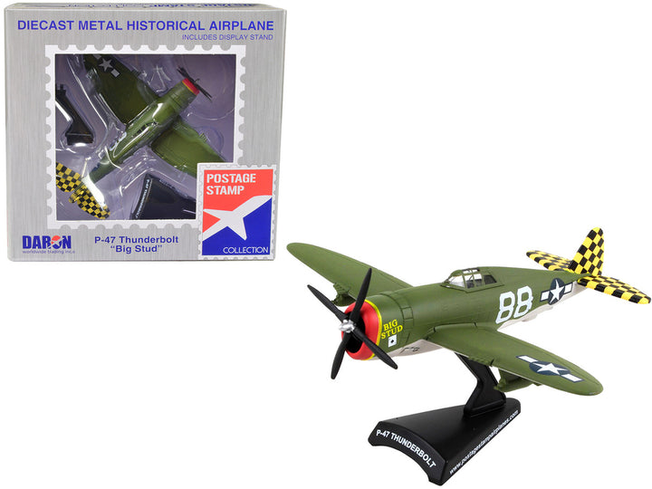 Republic P-47 Thunderbolt Fighter Aircraft "Big Stud" United States Army Air Force 1/100 Diecast Model Airplane by Postage Stamp-0