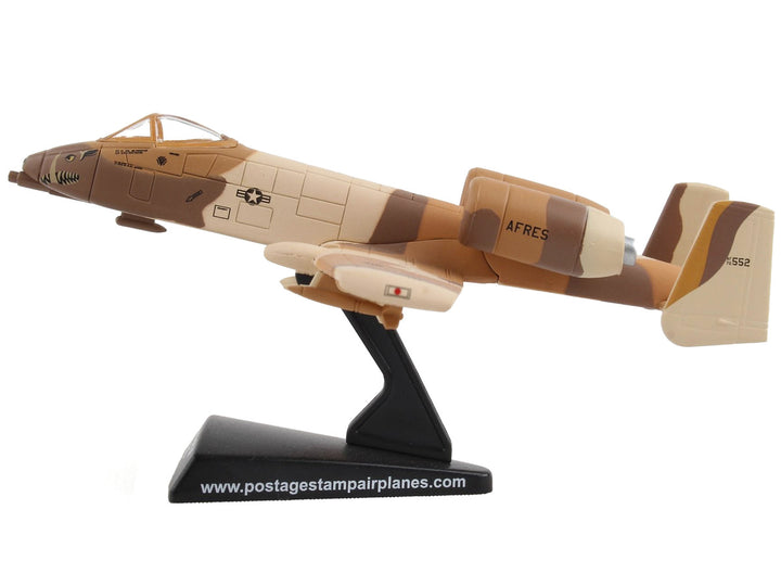 Fairchild Republic A-10 Thunderbolt II Warthog Aircraft "Peanut Color Camouflage Scheme" United States Air Force 1/140 Diecast Model Airplane by Postage Stamp-1