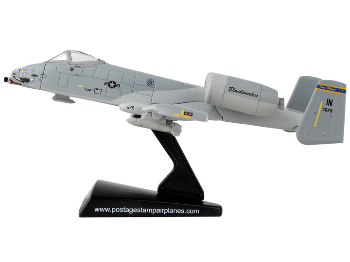 Fairchild Republic A-10 Thunderbolt II Warthog Aircraft "163rd Fighter Squadron Blacksnakes" United States Air Force 1/140 Diecast Model Airplane by Postage Stamp-1