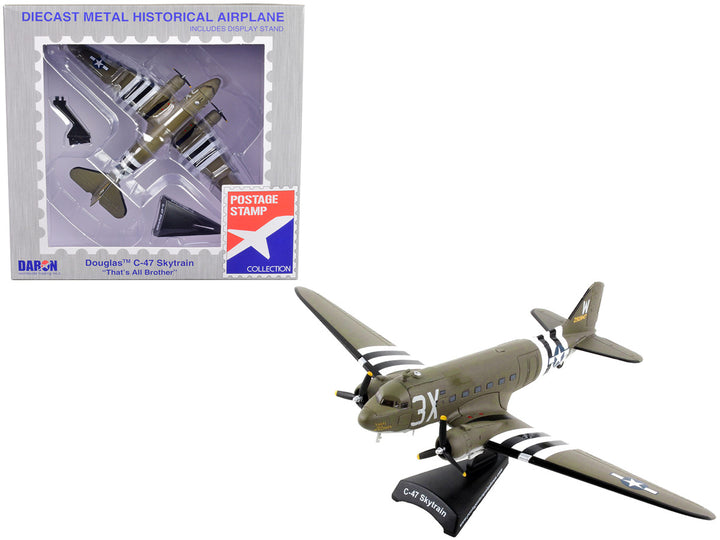 Douglas C-47 Skytrain Aircraft "That's All Brother" United States Navy 1/144 Diecast Model Airplane by Postage Stamp-0