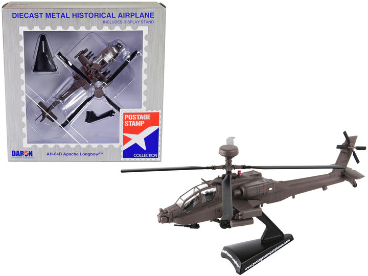 Boeing AH-64D Apache Longbow Helicopter "United States Army" 1/100 Diecast Model by Postage Stamp-0