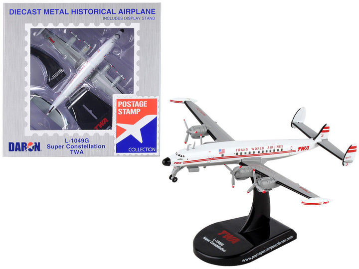 Lockheed L-1049G Super Constellation Commercial Aircraft "Trans World Airlines (TWA)" 1/300 Diecast Model Airplane by Postage Stamp-0