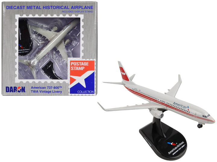 Boeing 737-800 Commercial Aircraft "American Airlines - TWA Heritage" (N915NN) 1/300 Diecast Model Airplane by Postage Stamp-0