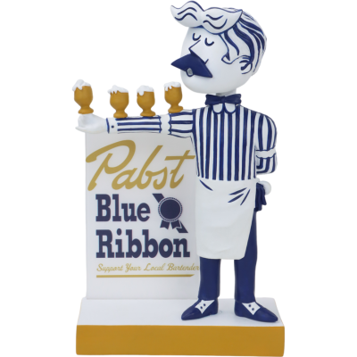 Pabst Blue Ribbon Balancing Bartender Bobblehead 2