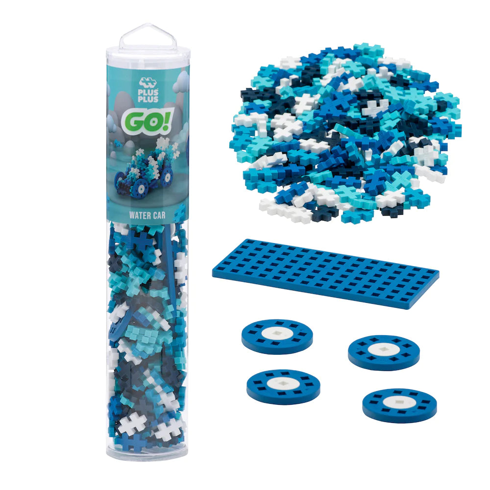 Plus Plus Tube - Color Cars - WATER Puzzle Blocks Packaging View