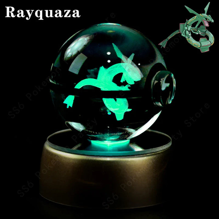 Pokémon Crystal Ball 3D LED night light featuring Rayquaza
