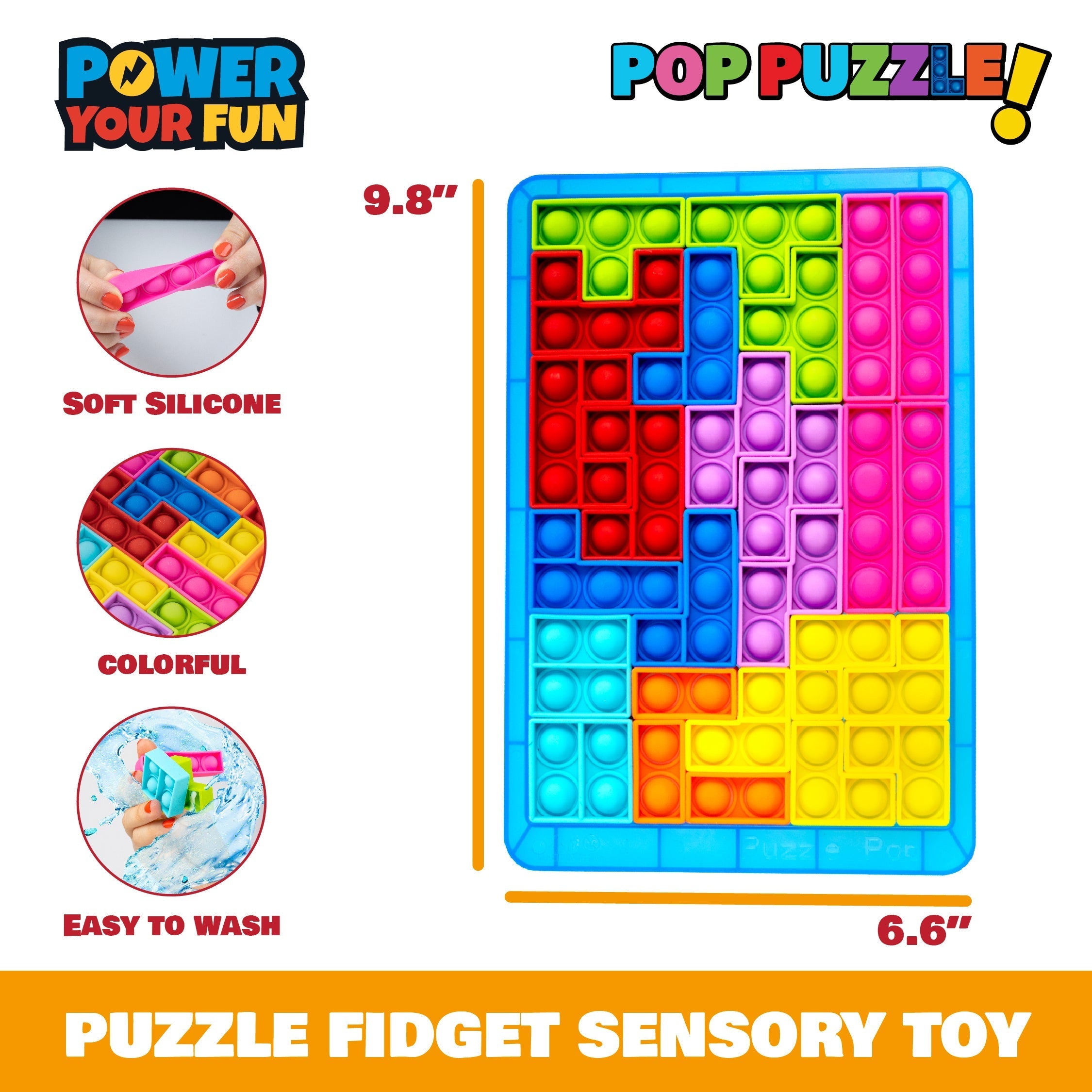Pop Puzzle Popper Fidget Game - Power Your Fun 27pc