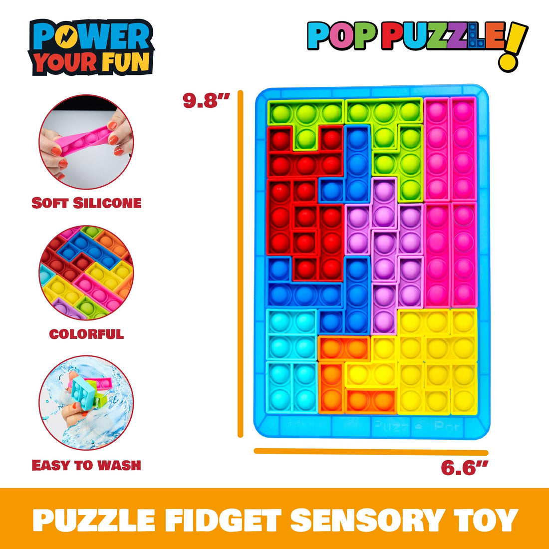 Pop Puzzle Popper Fidget Game - Power Your Fun 27pc