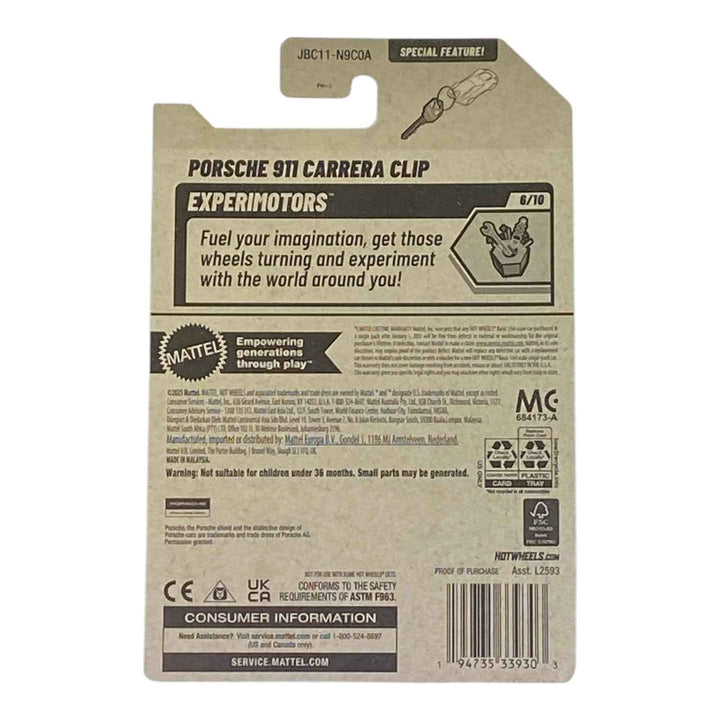 Hot Wheels Porsche 911 Carrera Clip - Experimotors Series 6/10 2