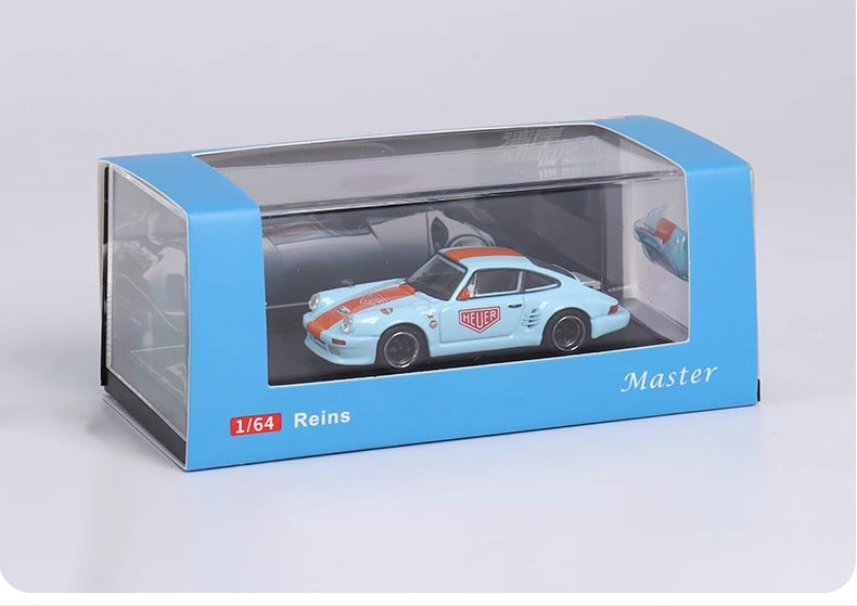 Porsche 930 Blackbird in Gulf Livery 1:64 Diecast by Master Package View