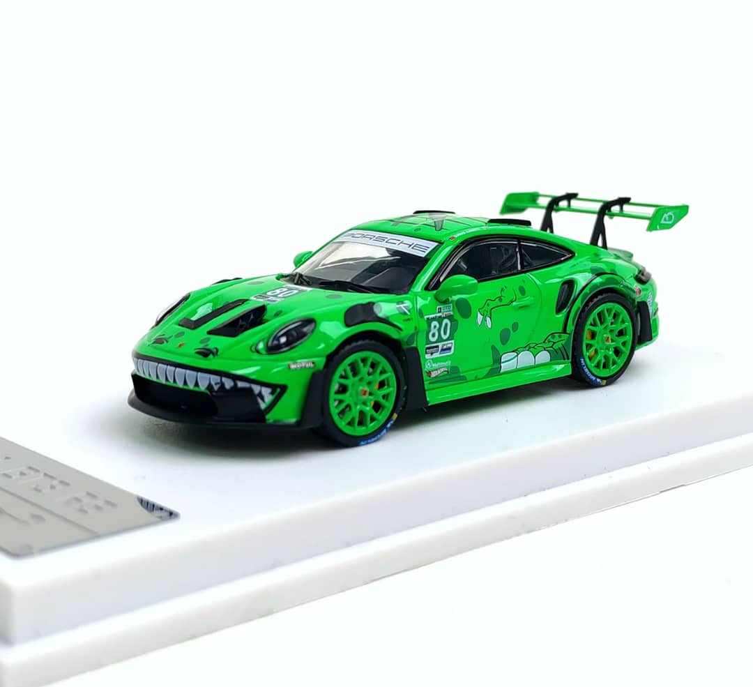 Porsche 992 GR3 RS Tyrannosaurus Green 1:64 Scale Diecast Model by Solo