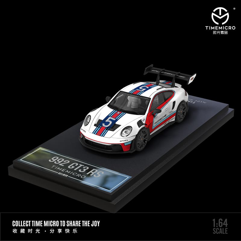 Porsche 992 GT3 RS Martini Team Livery #5 1:64 Diecast Scale Model by Time Micro