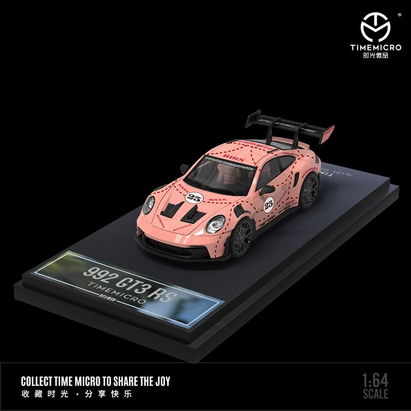 Porsche 992 GT3 RS Pink Pig #23 1:64 Diecast Scale Model by Time Micro