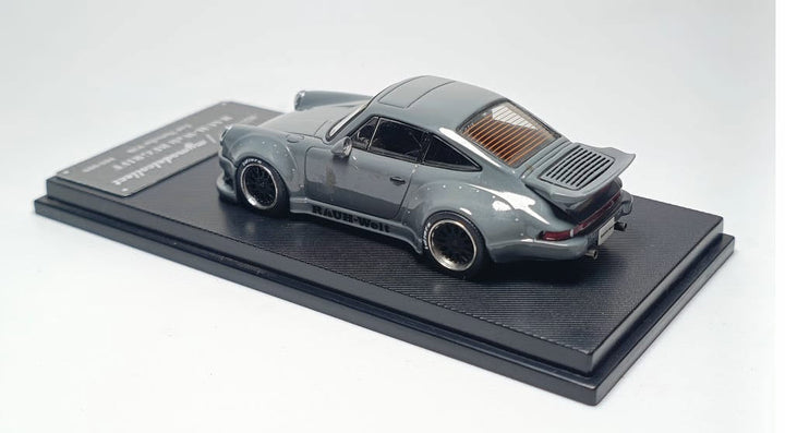 Porsche RWB 930 Cement Grey Ducktail 1:64 Scale Diecast Model by Model Connect Drivers Side View