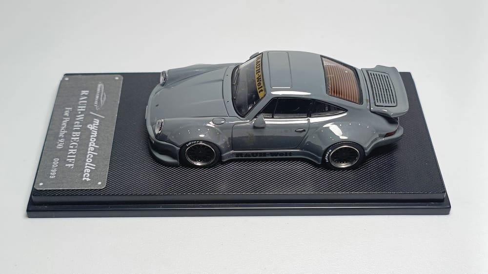 Porsche RWB 930 Cement Grey Ducktail 1:64 Scale Diecast Model by Model Connect Top View