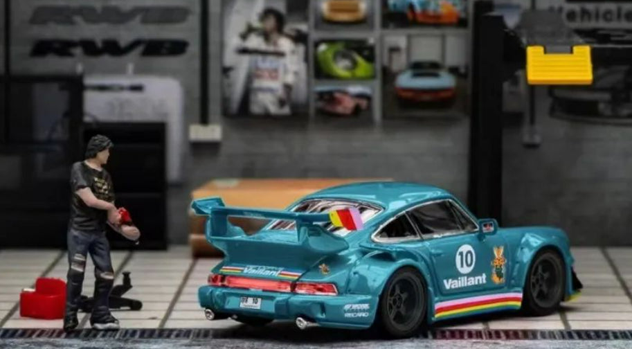 Porsche RWB 964 GT Wing Green Vaillant #10 1:64 scale by Star Model 3