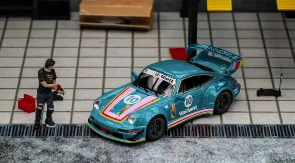 Porsche RWB 964 GT Wing Green Vaillant #10 1:64 scale by Star Model 2