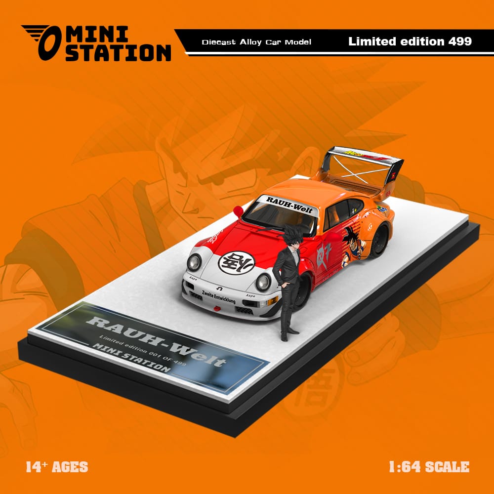 Porsche RWB 964 Sun Wukong 1:64 Scale Diecast Model with Figurine by Mini Station