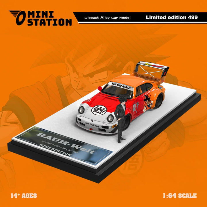 Porsche RWB 964 Sun Wukong 1:64 Scale Diecast Model with Figurine by Mini Station